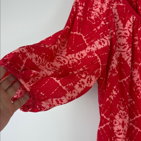 Rebecca Taylor silk Red Blouse Size 4 - Picture 4 of 8